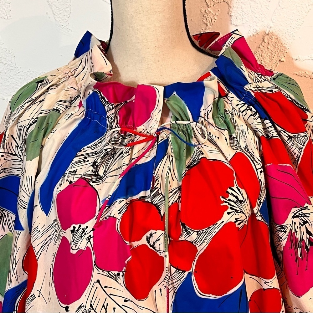 Sara Campbell Colorful Cotton Print Top Sz-XS - Picture 2 of 10